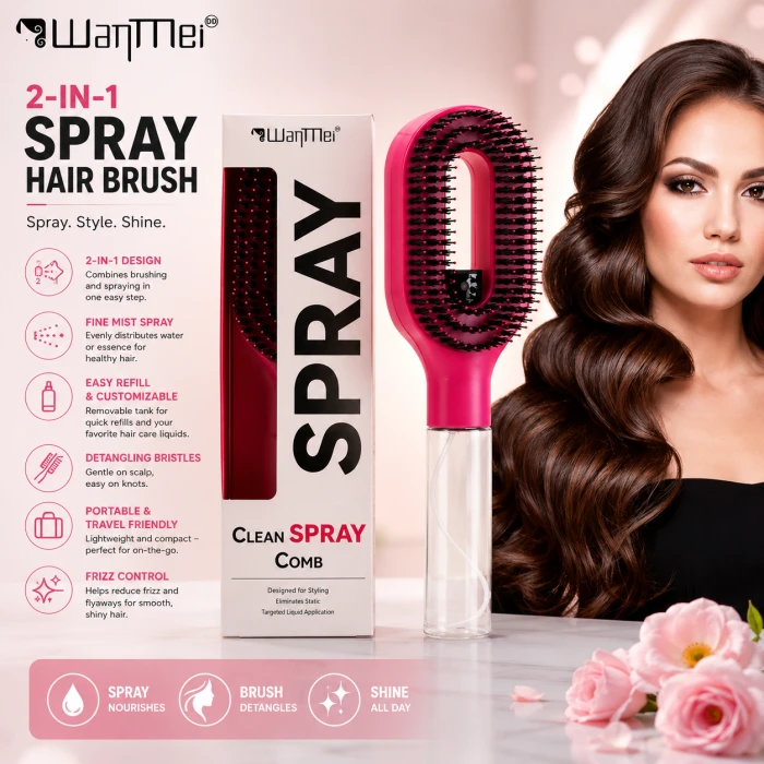 Magic 2-in-1 Spray Hair Brush – Smooth, Style & Shine